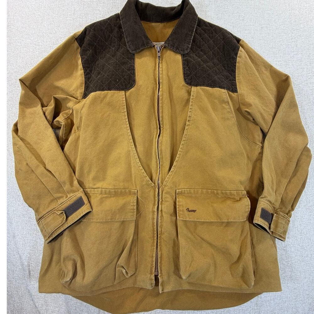 Duxbak Men's Large Tan Zip Front Long Sleeve Hunting Field Jacket Outdoor Wear